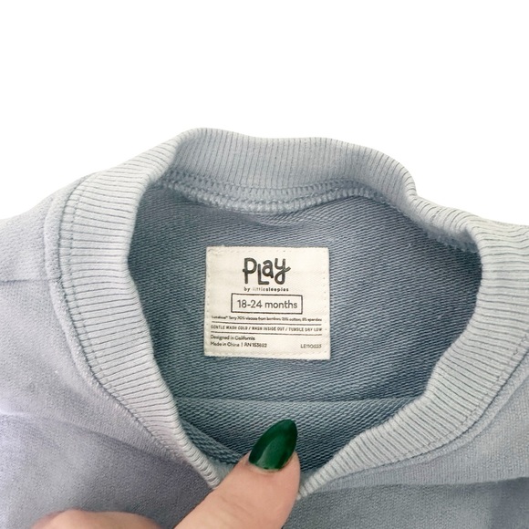 Little Sleepies Play Fog Elbow Patch Crewneck & Striped Legging Set 18-24M - Picture 6 of 10